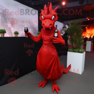 Rote Hydra Maskottchen...