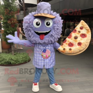 Lavendel Pizza Slice maskot...