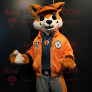 Orange Lynx maskot kostym...