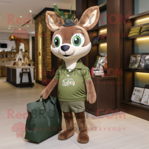 Olive Deer maskot kostym...