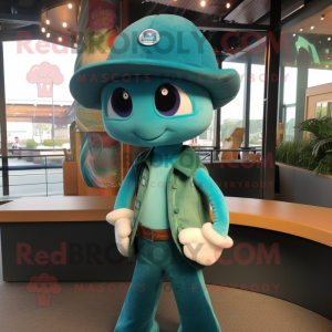 Teal zeemeermin mascotte...