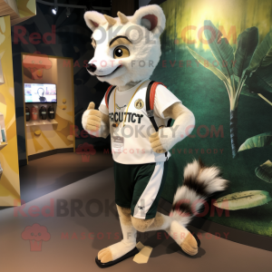 Cream Civet maskot kostume...