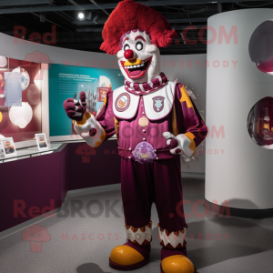 Maroon Klovn maskot kostume...