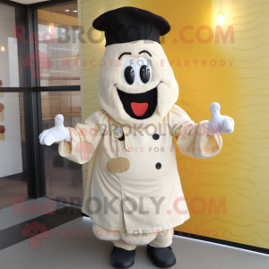 Cream Paella mascot costume character dressed with a Jacket and Cummerbunds