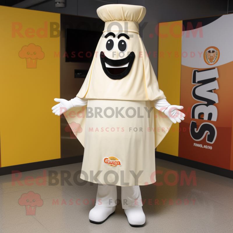 Cream Paella mascot costume character dressed with a Jacket and Cummerbunds