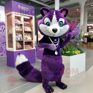 Lilla Civet maskot kostume...