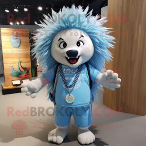 Sky Blue Porcupine mascotte...