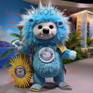 Sky Blue Porcupine mascotte...