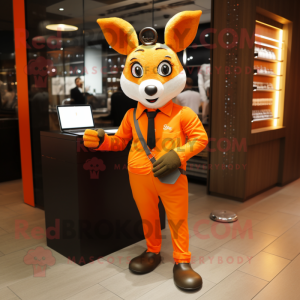 Orange Deer maskot kostym...