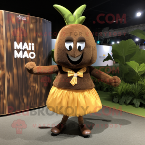 Brun Mango maskot kostume...