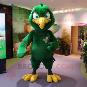 Forest Green Eagle mascot costume character dressed with a Tank Top and Anklets