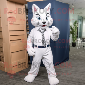 Hvit Bobcat maskot...