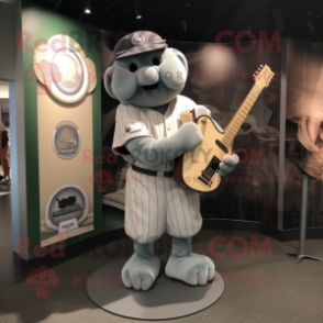 Gray Celtic Harp mascot costume character dressed with a Baseball Tee and Wraps