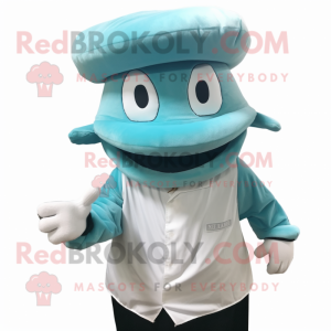 Cyan Dim Sum maskot drakt...