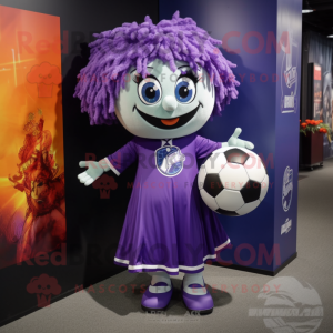 Purple Soccer Ball maskot...