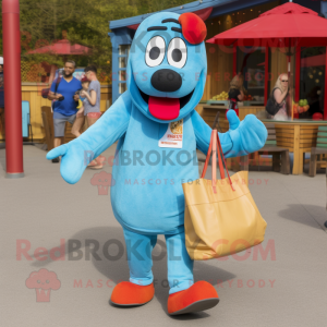 Blue Hot Dog maskot drakt...