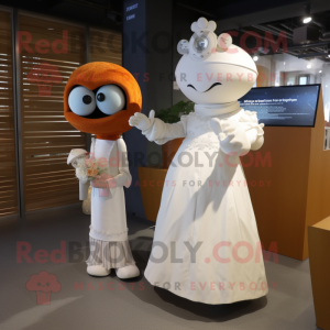 Rust Ray mascot costume character dressed with a Wedding Dress and Watches