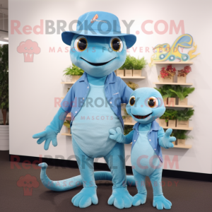 Sky Blue Geckos maskot...