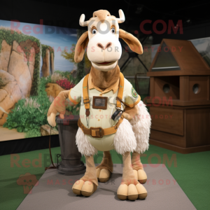 Tan Boer Goat maskot kostym...