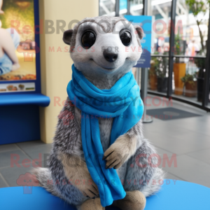 Blå Meerkat maskot kostume...