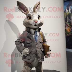 Gray Wild Rabbit mascotte...