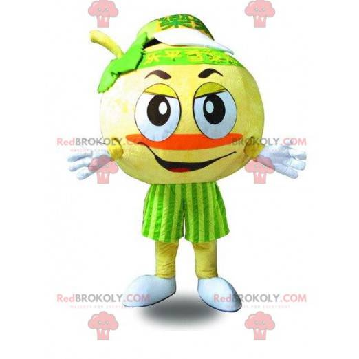 Mascotte palla da tennis, costume pera, mascotte rotonda -