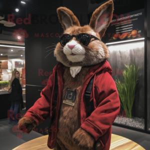 Maroon Wild Rabbit maskot...