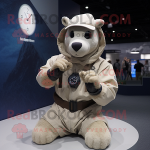 Beige Navy Seal maskot...