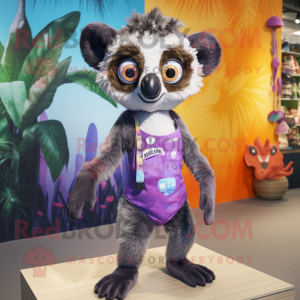 nan Lemur mascot costume character dressed with a Bikini and Shoe laces