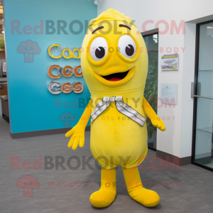 Yellow Cod maskot kostym...