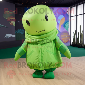 Green Whale maskot kostume...