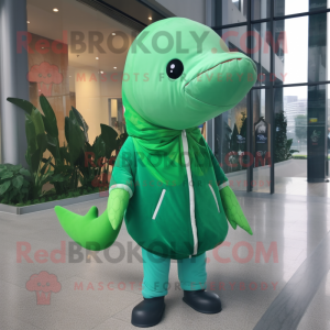 Green Whale maskot kostume...