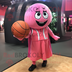 Pink Basketball Ball maskot...