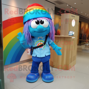 Blue Rainbow maskot kostume...