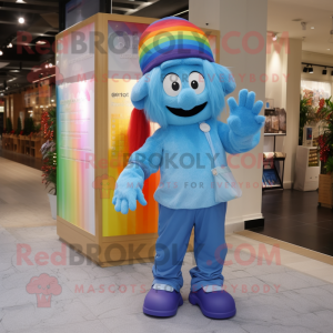 Blue Rainbow maskot kostym...