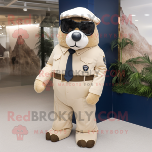 Beige Navy Seal maskot...