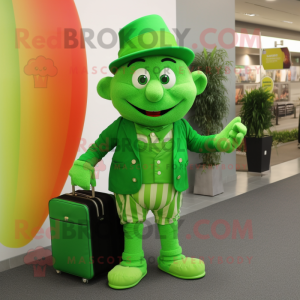 Limegrønn Leprechaun maskot...