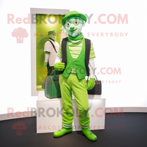 Lime Green Mime maskot...