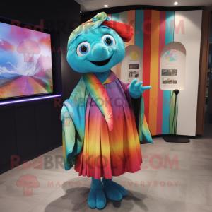Turquoise Rainbow mascotte...