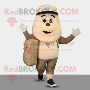 Beige Ice Cream Cone maskot...