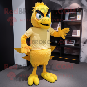 Yellow Eagle maskot kostym...