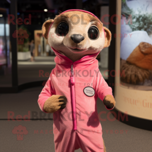 Rosa Meerkat maskot kostym...