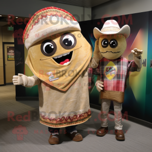 Beige Tacos maskot kostym...