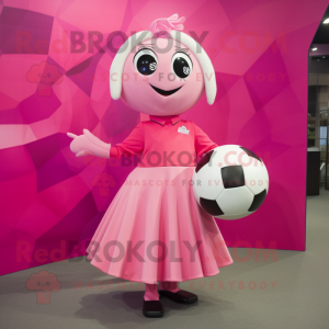 Rosa fotball maskot drakt...