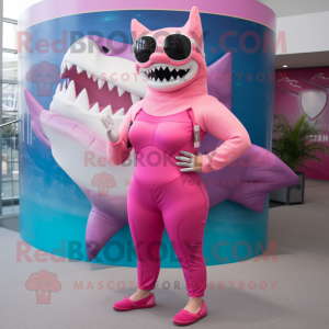 Rosa Megalodon Maskottchen...