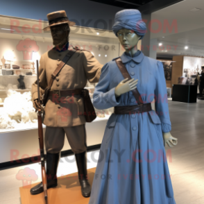 nan Civil War Soldier mascot costume character dressed with a Dress and Brooches