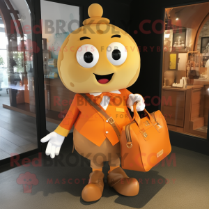 Guld Orange maskot kostym...