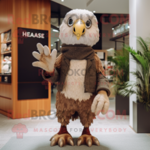 Olive Haast'S Eagle mascot costume character dressed with a Cardigan and  Gloves - Mascot Costumes -  Sizes L (175-180CM)