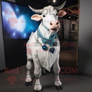 Witte Zebu mascotte kostuum...