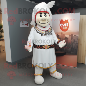 Hvit Chief maskot drakt...